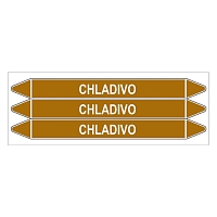 Značení potrubí, chladivo,3 ks, 355 × 37 mm